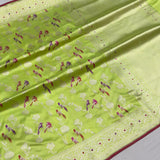 Pure katan silk Handwoven banarasi saree