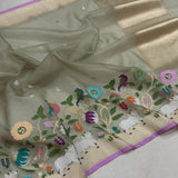 Pure kora Handwoven Banarasi saree