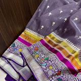 Pure kora Handwoven Banarasi saree