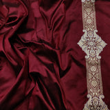 Brown colour pure katan silk handwoven banarasi saree