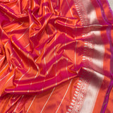 Dual shade pure katan silk Handwoven banarasi saree