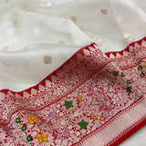 Pure Kora Silk Handwoven Banarasi Saree