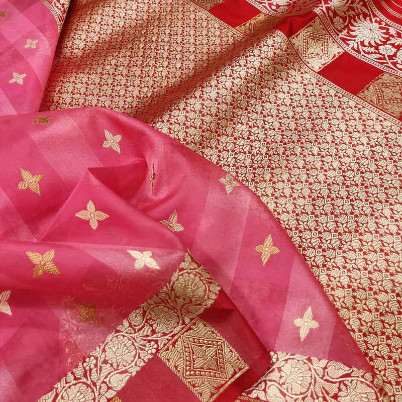 Pure Kora Silk Handwoven Banarasi Saree