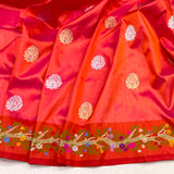 Dual shade pure katan silk handwoven banarasi saree