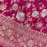 Pink colour pure Katan silk handwoven banarasi saree