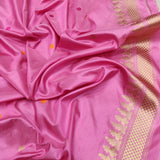 Pink colour Pure Katan Silk Handwoven Banarasi Saree