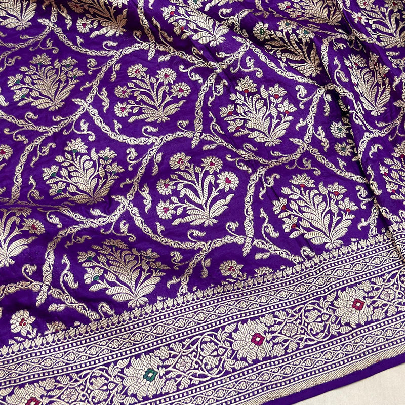 Pure katan silk Handwoven banarasi saree