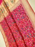 Dual Shade Pure Katan Silk Handwoven Banarasi Saree