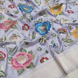 Levender Colour Pure Katan Silk Handwoven Banarasi Saree