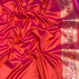 Dual shade pure katan silk Handwoven banarasi saree