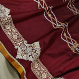 Brown colour pure katan silk handwoven banarasi saree
