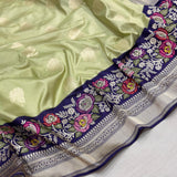 Pure katan silk Handwoven banarasi saree