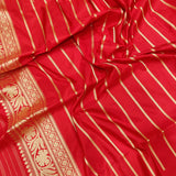 Red colour katan Silk Handwoven Jungla Banarasi Saree