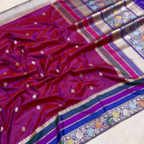 Dual shade pure katan silk Handwoven banarasi saree