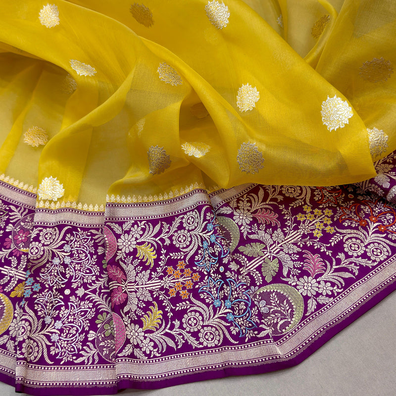 Pure Kora Silk Handwoven Banarasi Saree