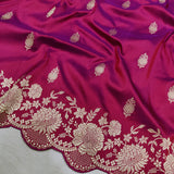 Wine Color Katan Silk Handwoven Banarasi Saree