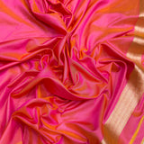 Dual shade pure katan silk Handwoven banarasi saree