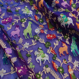 Royal blue Pure Kora Silk Handwoven Banarasi Saree