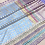Sky Blue colour pure katan silk Handwoven banarasi saree