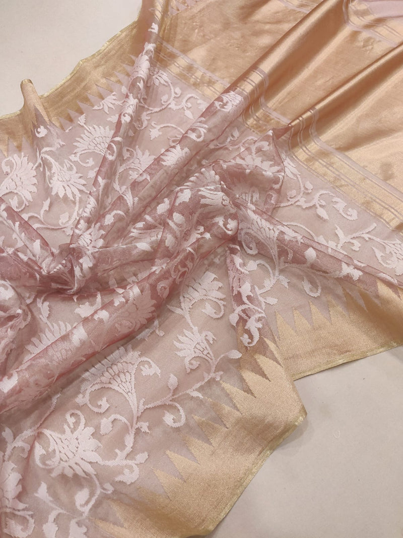 Pure tissue net silk handwoven Banarasi saree