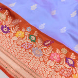 Dual shade pure katan silk Handwoven banarasi saree