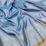 Dual shade pure katan silk Handwoven banarasi Tanchoi saree