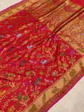Red Color Pure Katan Silk Handwoven Banarasi Saree