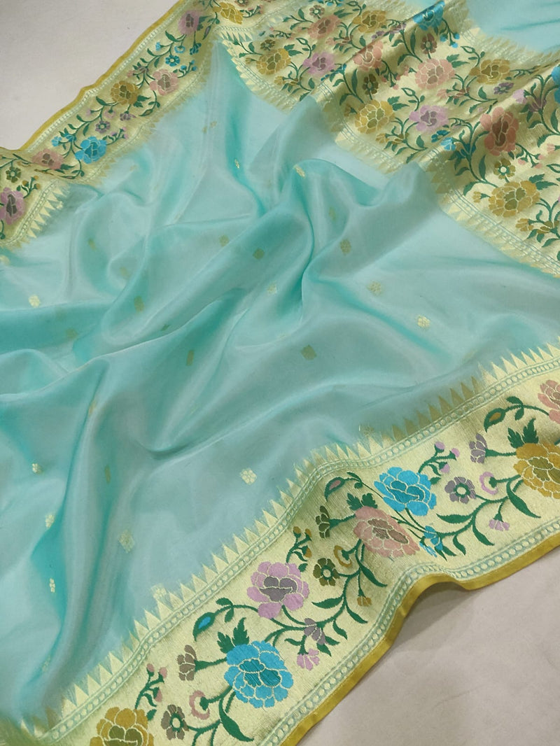 Colour Kora Silk Handwoven Banarasi Saree