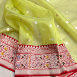 Pure kora Handwoven Banarasi saree