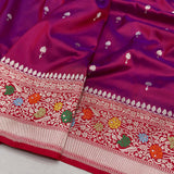 Pure katan silk Handwoven banarasi saree