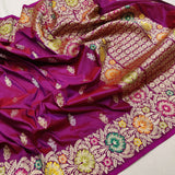 Dual Shade Pure Katan Silk Handwoven Banarasi Saree
