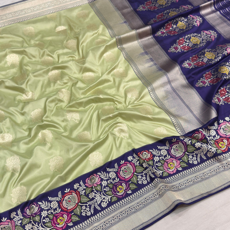 Pure katan silk Handwoven banarasi saree
