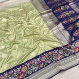 Pure katan silk Handwoven banarasi saree