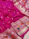 Pink Colour Pure Katan Silk Handwoven Banarasi Saree