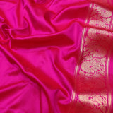 Rani-pink Colour Pure Katan Silk Handwoven Banarasi Saree