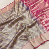 Pure katan silk Handwoven banarasi Tanchoi saree
