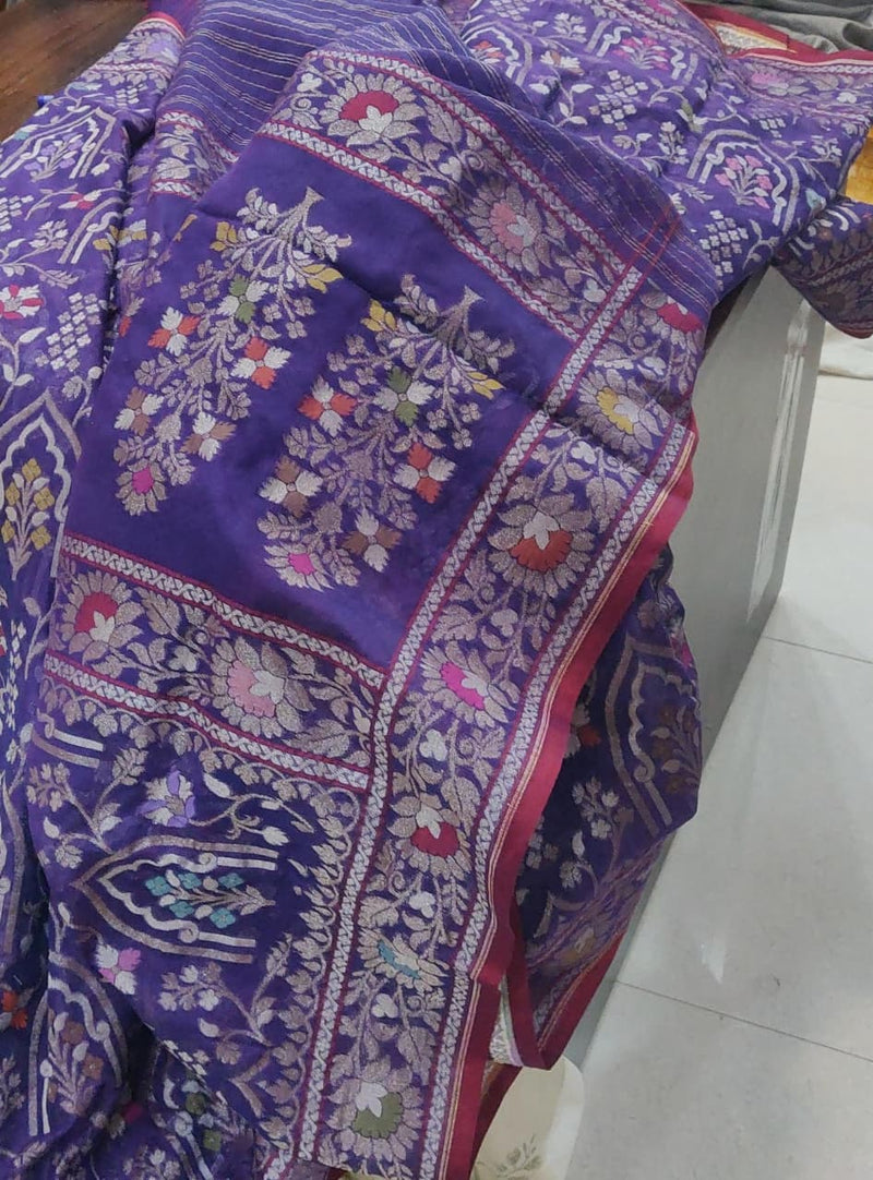Pure banarasi ektara cotton jamdani saree