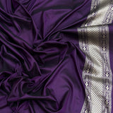 Purple colour pure katan silk Handwoven banarasi saree