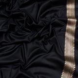 Black colour pure katan silk handwoven banarasi saree