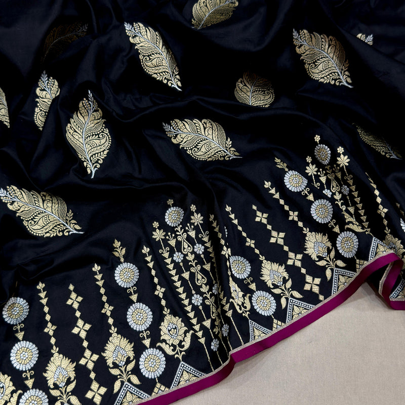 Pure katan silk Handwoven banarasi saree