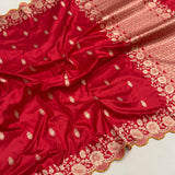 Red Color Katan Silk Handwoven Banarasi Saree