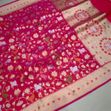 Dual shade pure katan silk Handwoven banarasi saree