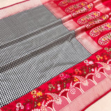 Black colour pure katan silk Handwoven banarasi saree