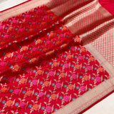 Red Color Pure Katan Silk Handwoven Banarasi Saree