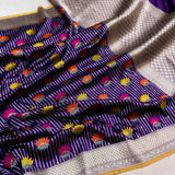 Purple colour pure Katan Silk Handwoven Banarasi Saree