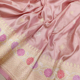 Pastel Colour Pure Katan Silk Handwoven Banarasi Saree