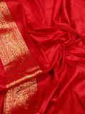 Red colour pure Katan Silk Handwoven Banarasi Saree