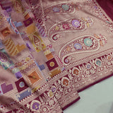 Multicolor Pure Katan Silk Handwoven Banarasi Saree