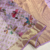 Multicolour pure kora handwoven banarasi saree