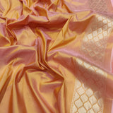 Yellow colour pure katan silk Handwoven banarasi saree
